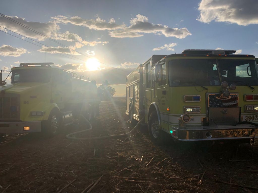 A fire engine and wildfire fighting vehicle